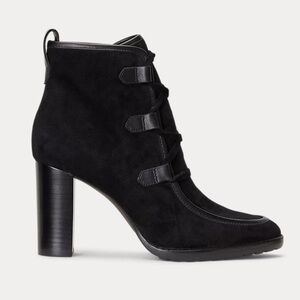 Ralph Lauren Women's Mabel Leather-Trim
Suede Bootie Sz 8.5